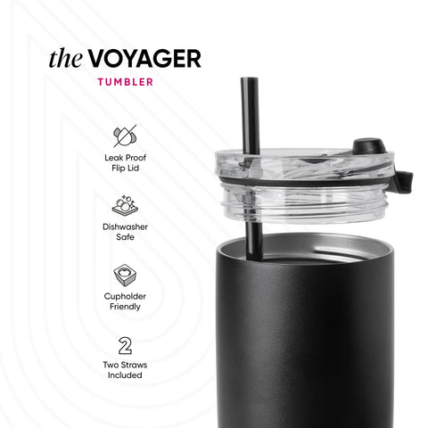 NFL Voyager Tumbler with Clear Flip Lid & Straw