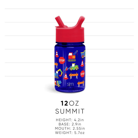Summit Kids Plastic Water Bottle with Straw Lid