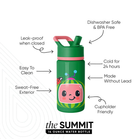 Summit Kids Water Bottle with Straw Lid