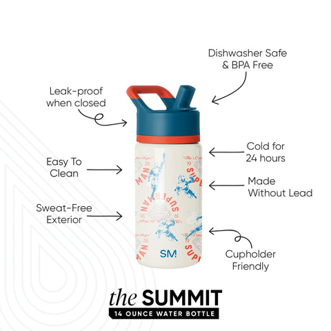 Summit Kids Water Bottle with Straw Lid