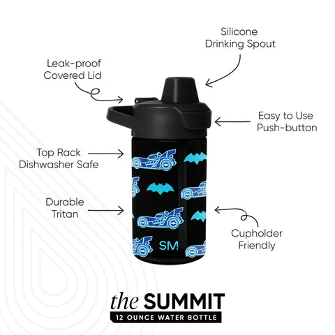 Summit Kids Plastic Water Bottle with Simple Flip Straw Lid